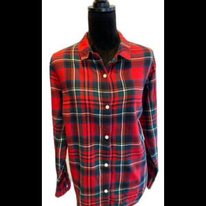 Woman's Old Navy Flannel Shirt
Plus Size XL 100% Cotton Red Green Plaid Top